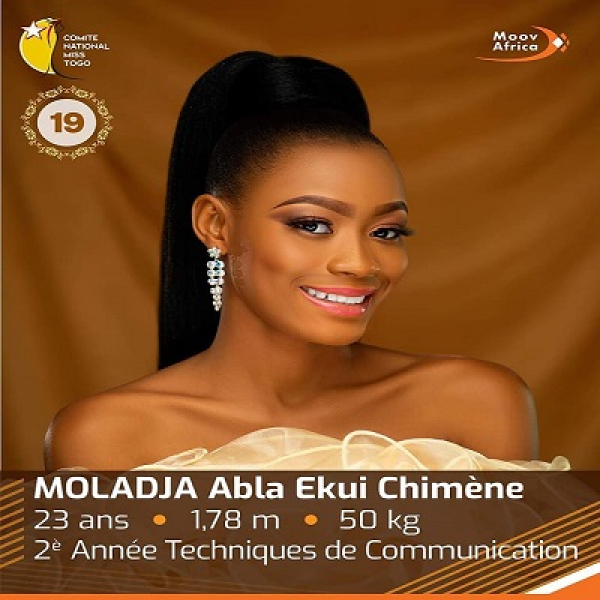 Mlle Chimène Abla Ekui Moladja élue Miss Togo 2023 