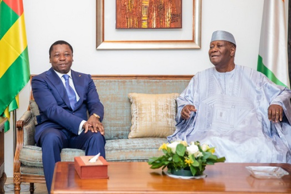 Diplomatie: Faure Gnassingbé reçu par Alassane Ouattara à Abidjan